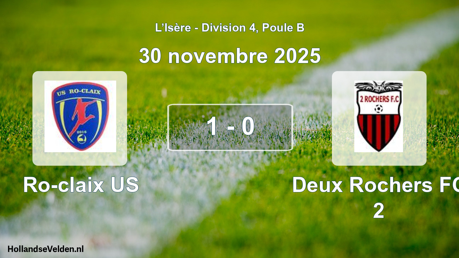 Gespeelde wedstrijd: Ro-claix US - Deux Rochers FC 2 1 - 0 (30 november 2025)