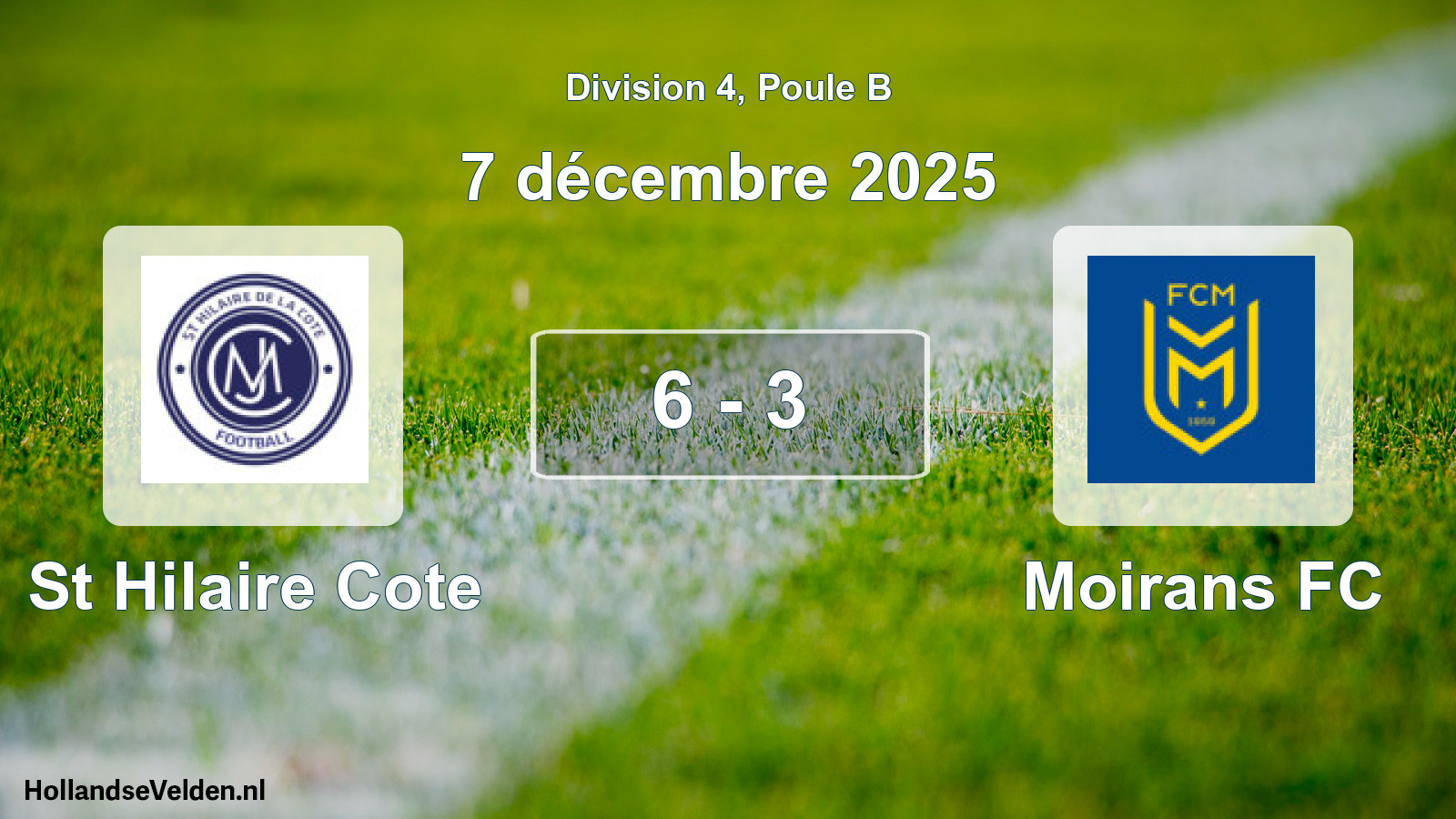 Gespeelde wedstrijd: St Hilaire Cote - Moirans FC 6 - 3 (7 december 2025)