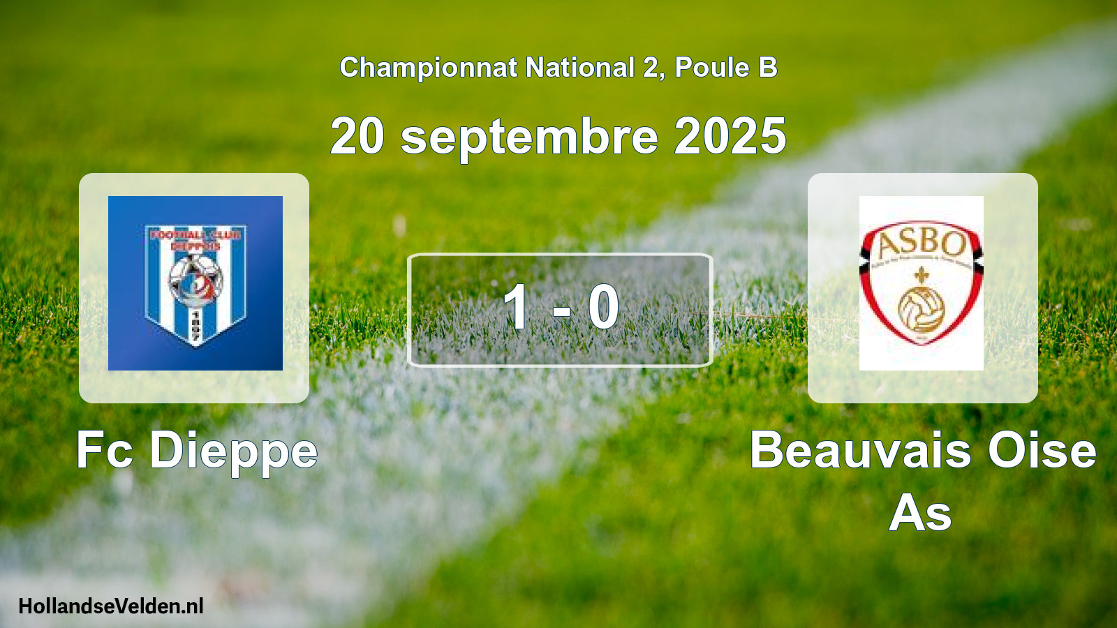 Gespeelde wedstrijd: Fc Dieppe - Beauvais Oise As 1 - 0 (20 september 2025)