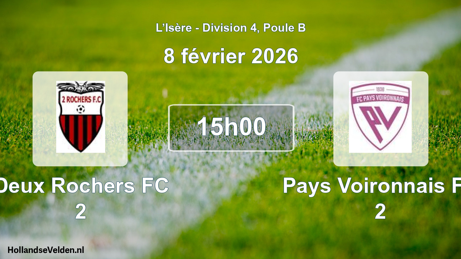 Scheduled Match: Deux Rochers FC 2 - Pays Voironnais FC 2 (8 February 2026)