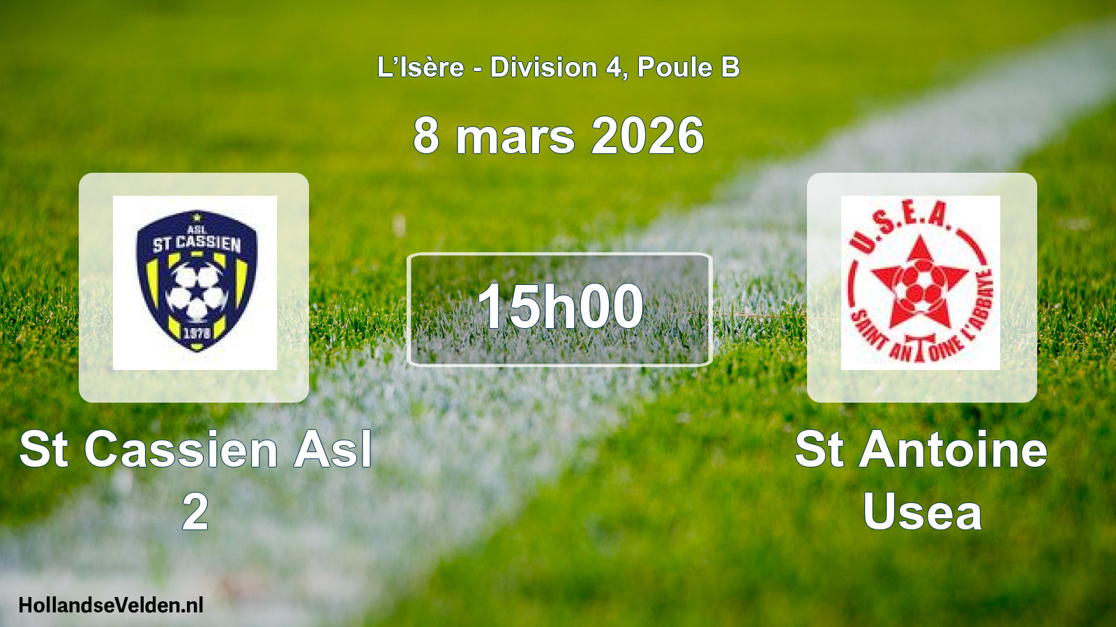 Geplande wedstrijd: St Cassien Asl 2 - St Antoine Usea (8 maart 2026)
