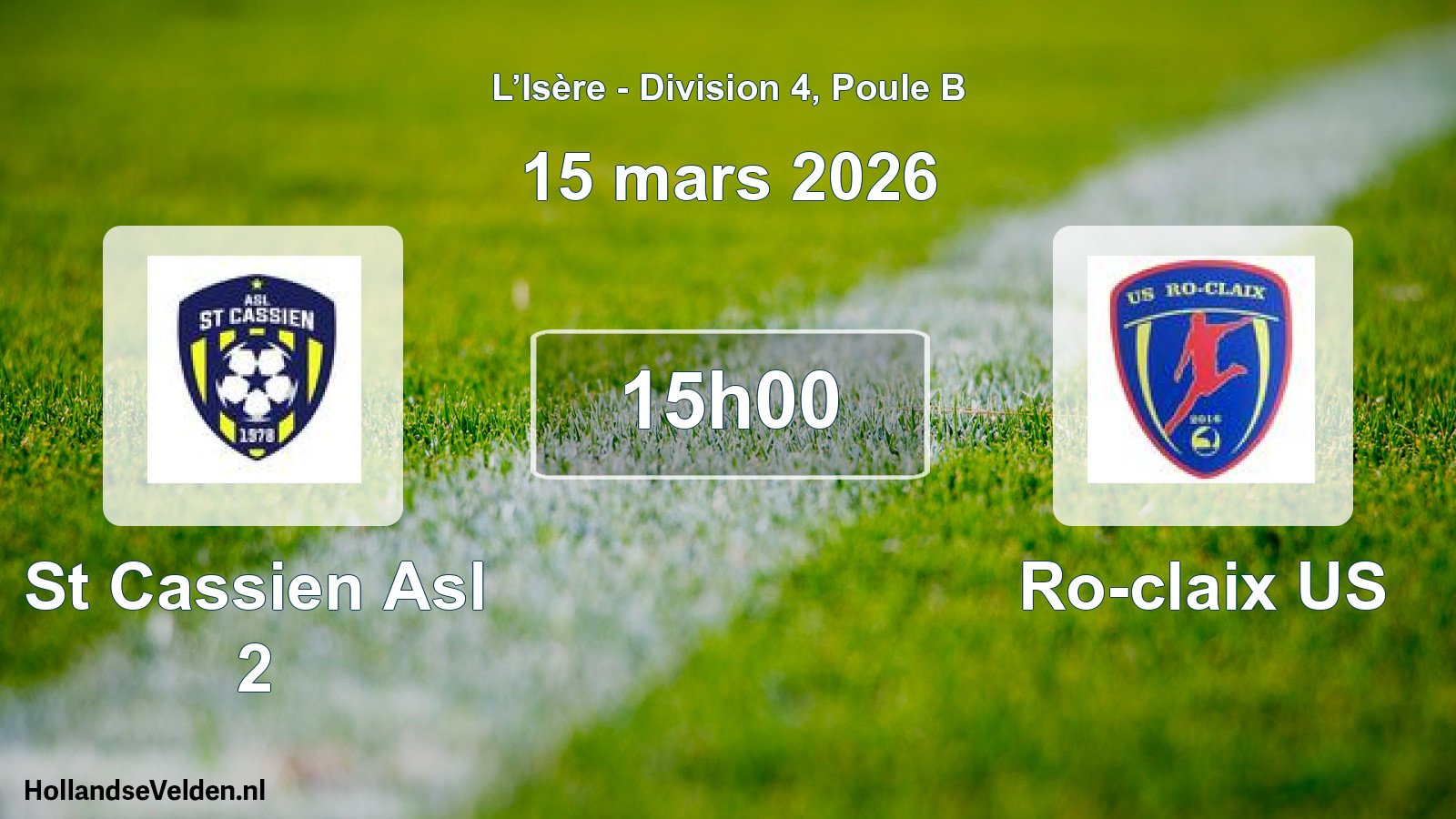 Geplande wedstrijd: St Cassien Asl 2 - Ro-claix US (15 maart 2026)