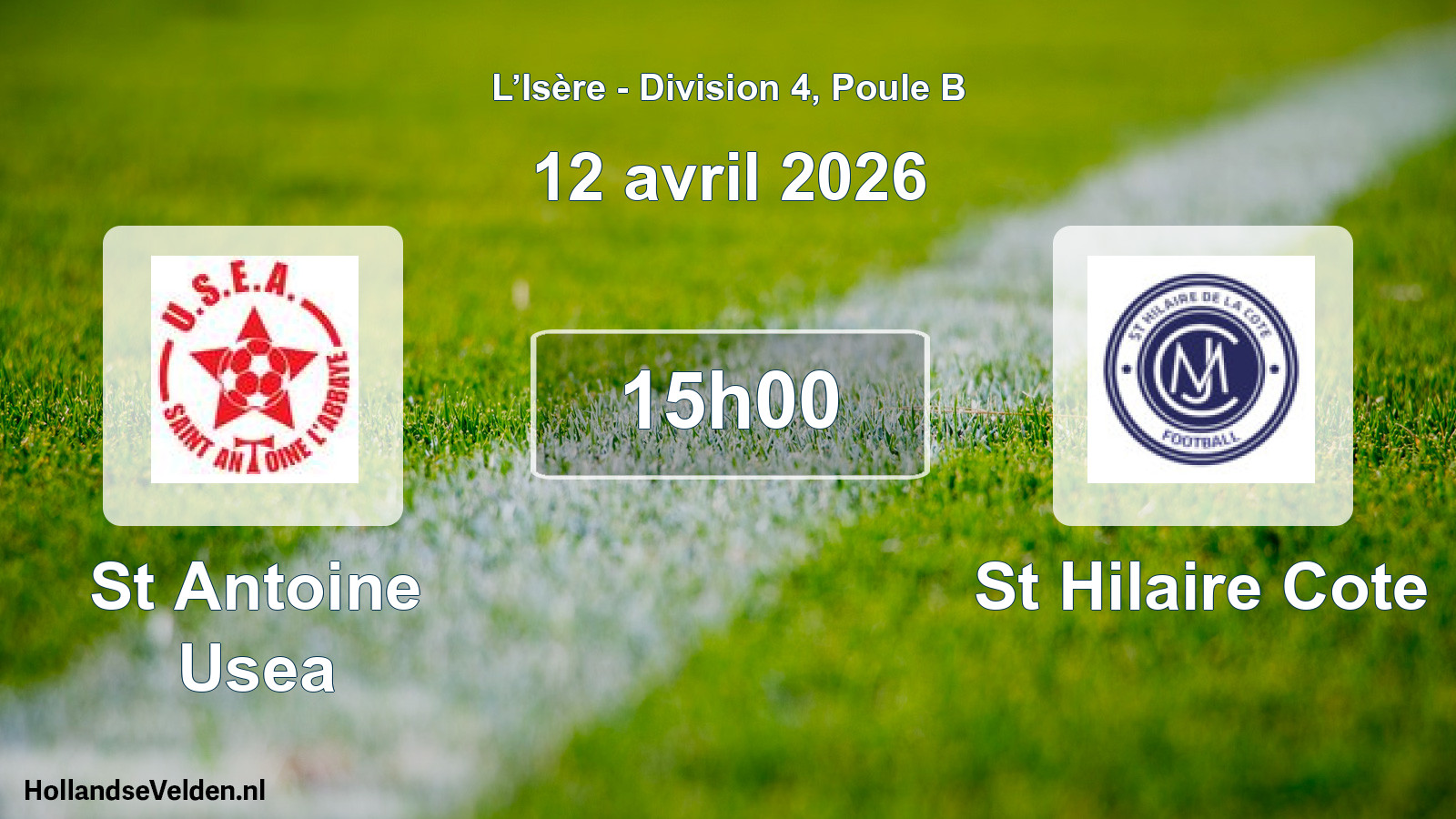 Geplande wedstrijd: St Antoine Usea - St Hilaire Cote (12 april 2026)