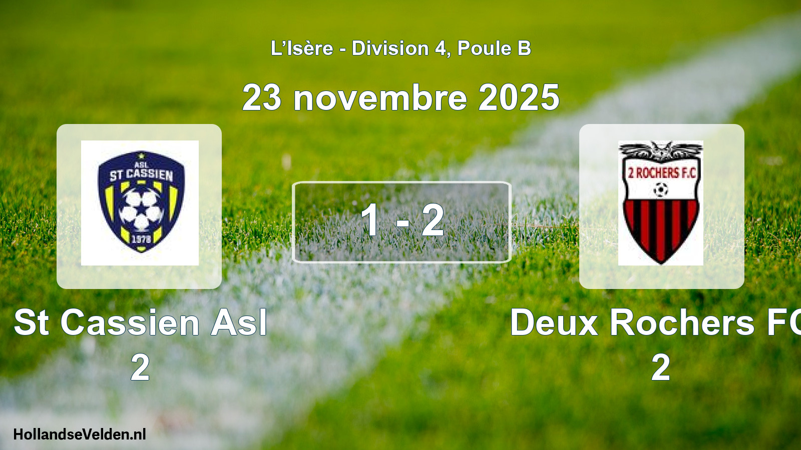 Gespeelde wedstrijd: St Cassien Asl 2 - Deux Rochers FC 2 1 - 2 (23 november 2025)