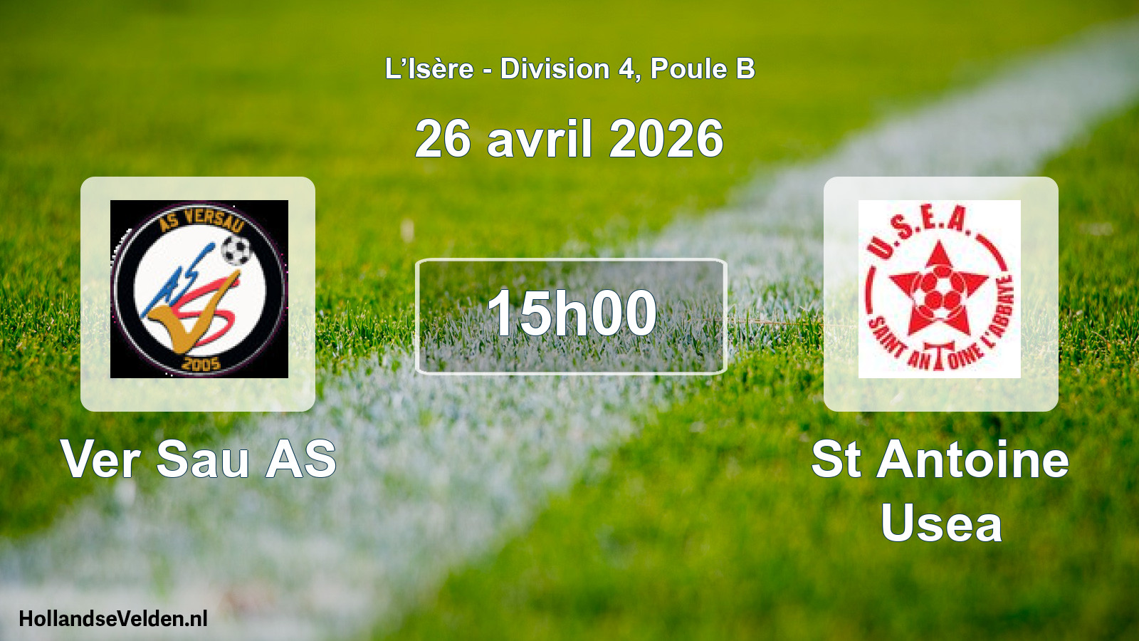 Geplande wedstrijd: Ver Sau AS - St Antoine Usea (26 april 2026)