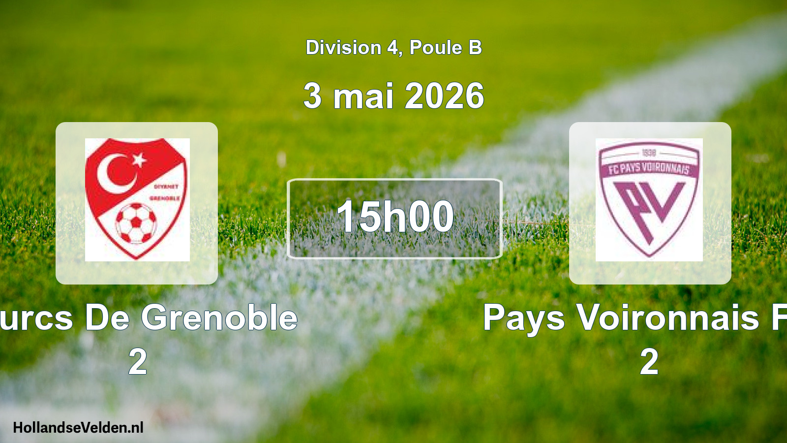 Scheduled Match: Turcs De Grenoble 2 - Pays Voironnais FC 2 (3 May 2026)