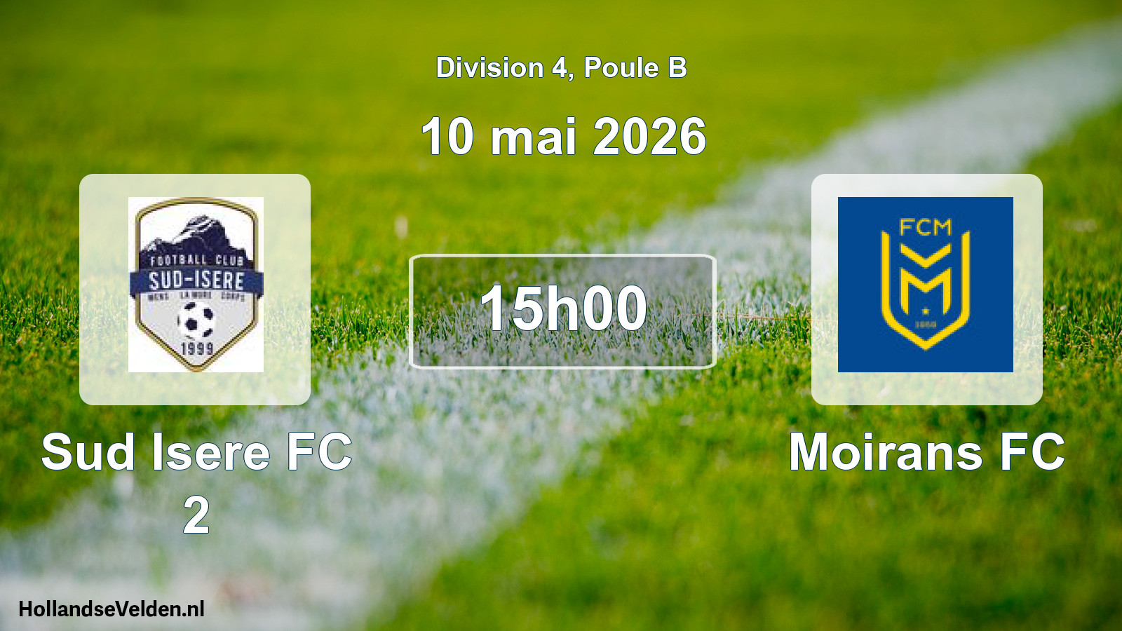 Geplande wedstrijd: Sud Isere FC 2 - Moirans FC (10 mei 2026)