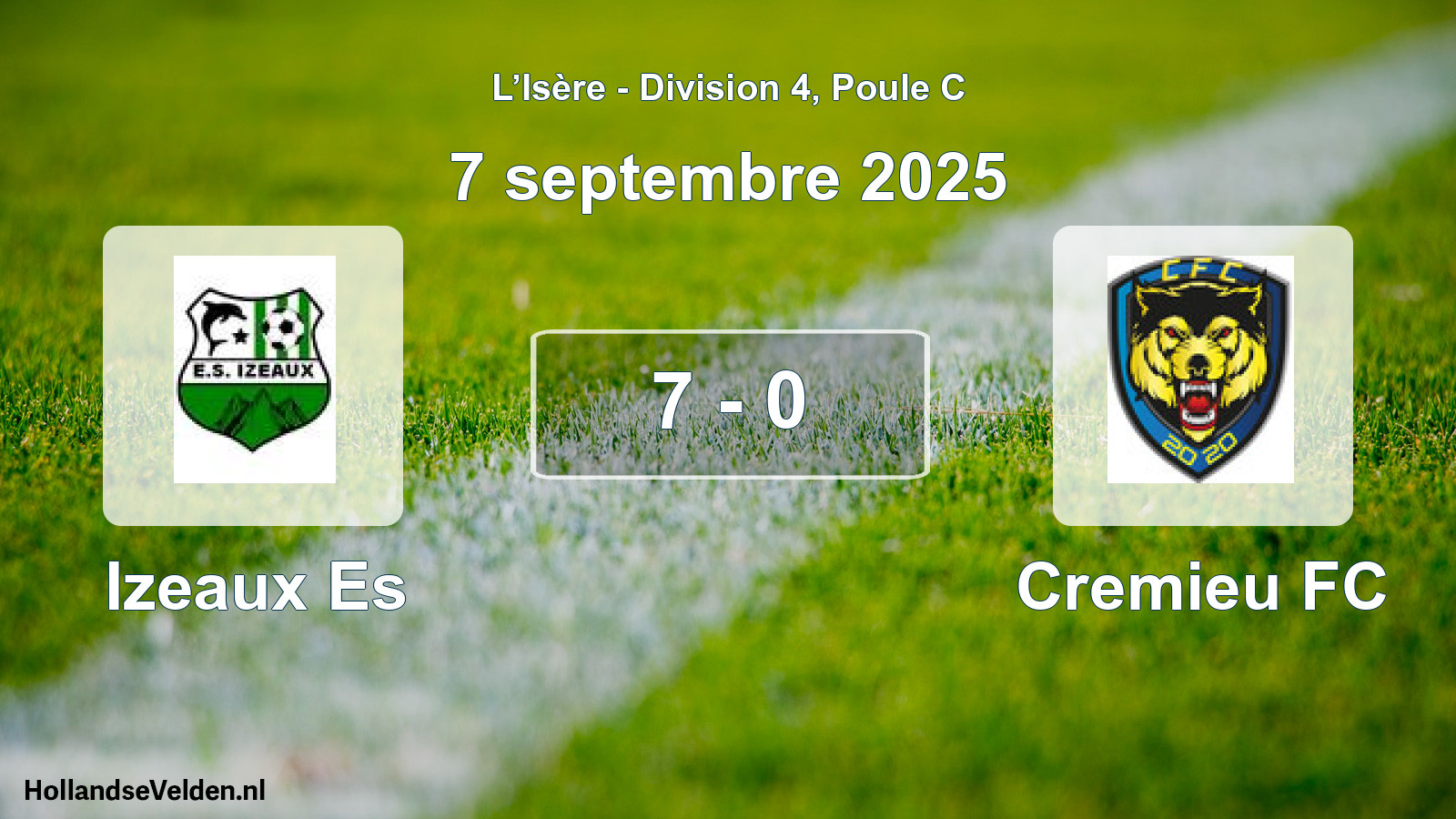 Gespeelde wedstrijd: Izeaux Es - Cremieu FC 7 - 0 (7 september 2025)