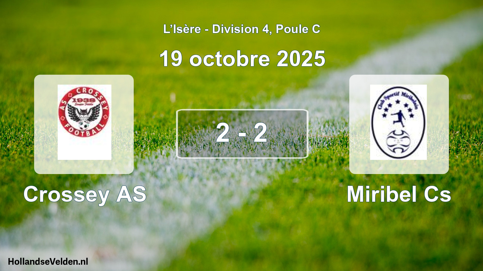 Gespeelde wedstrijd: Crossey AS - Miribel Cs 2 - 2 (19 oktober 2025)