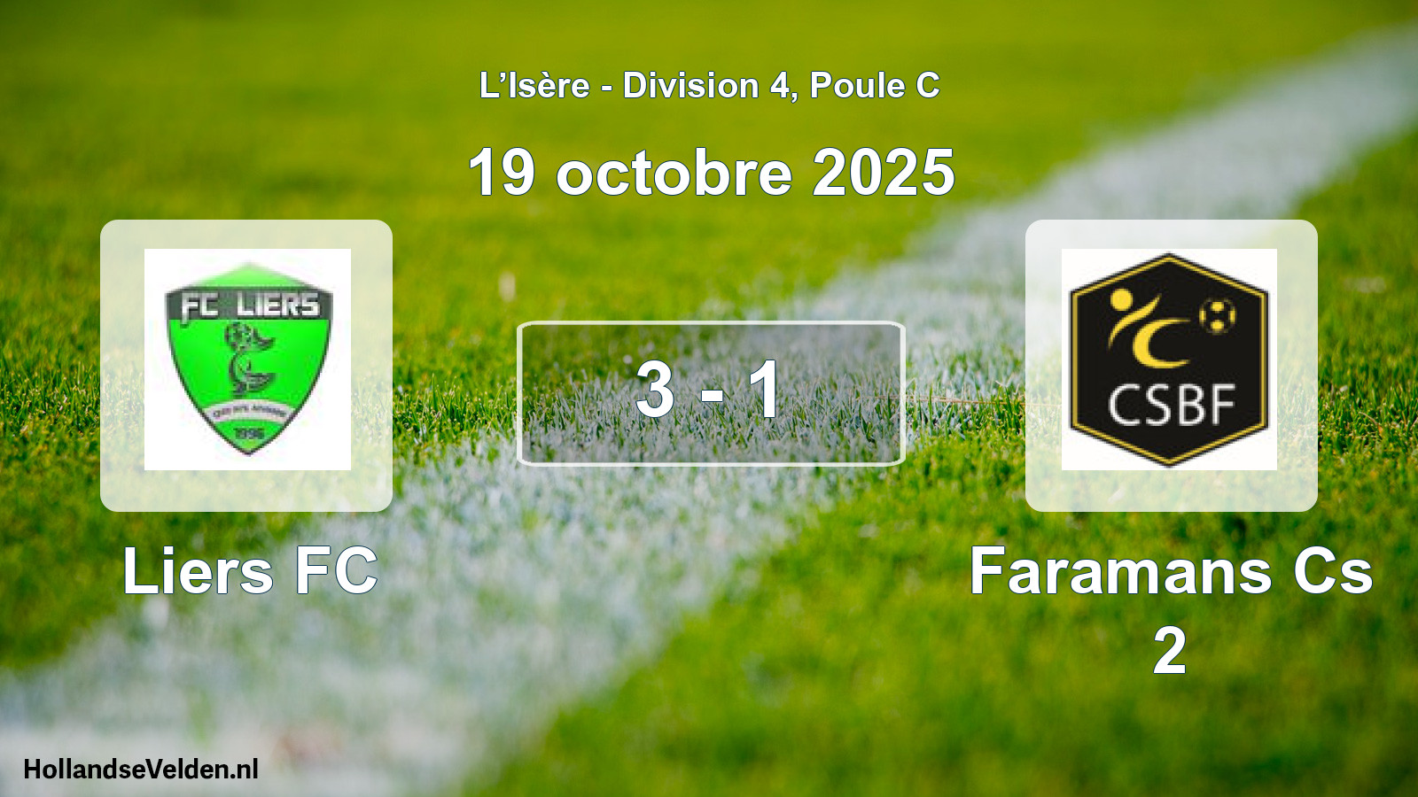 Gespeelde wedstrijd: Liers FC - Faramans Cs 2 3 - 1 (19 oktober 2025)