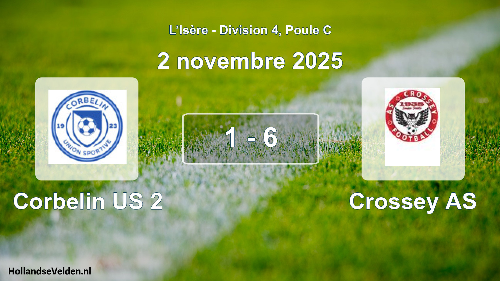 Gespeelde wedstrijd: Corbelin US 2 - Crossey AS 1 - 6 (2 november 2025)