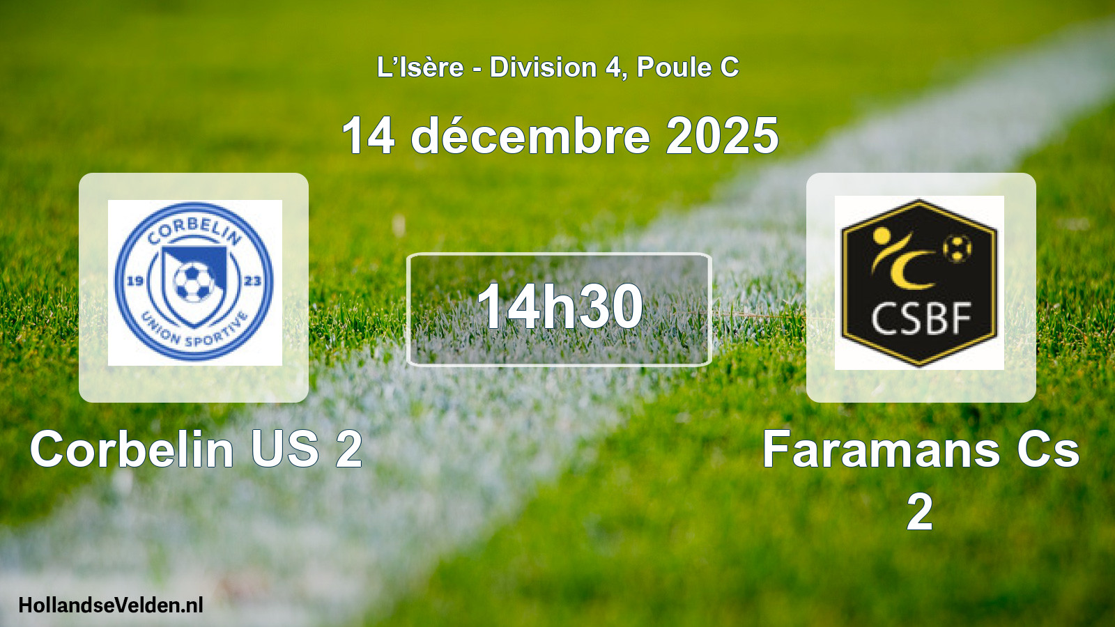 Scheduled Match: Corbelin US 2 - Faramans Cs 2 (14 December 2025)