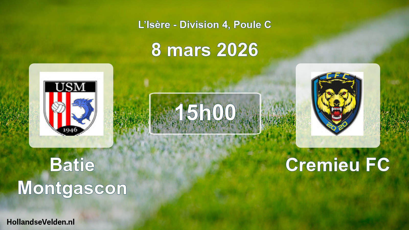 Geplande wedstrijd: Batie Montgascon - Cremieu FC (8 maart 2026)
