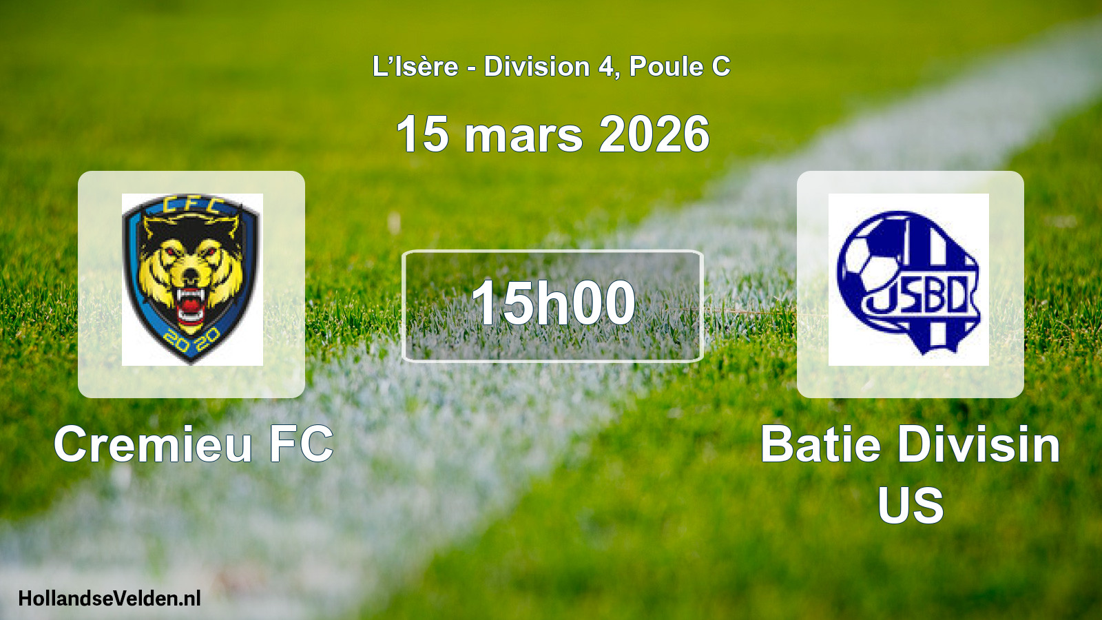 Geplande wedstrijd: Cremieu FC - Batie Divisin US (15 maart 2026)