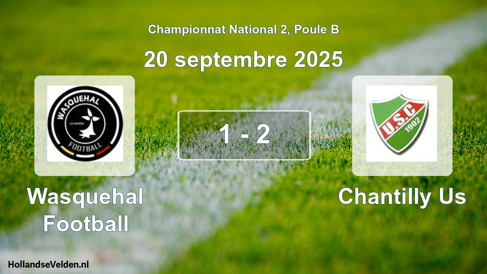 Gespeelde wedstrijd: Wasquehal Football - Chantilly Us 1 - 2 (20 september 2025)