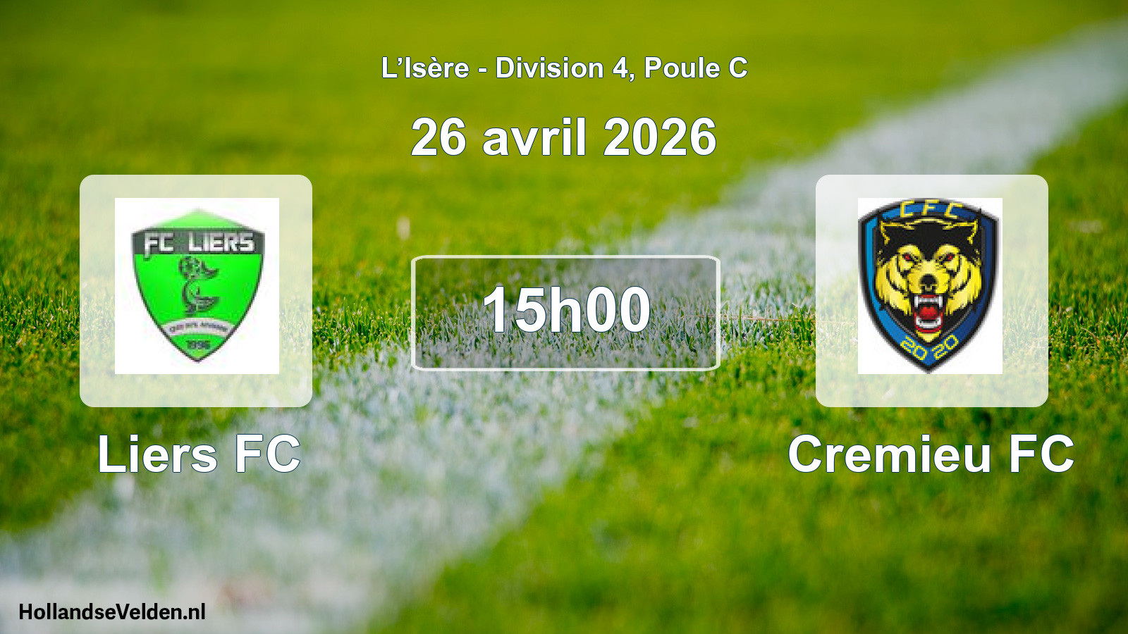 Geplande wedstrijd: Liers FC - Cremieu FC (26 april 2026)