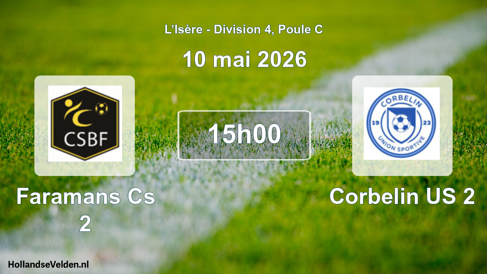 Match programmé: Faramans Cs 2 - Corbelin US 2 (10 mai 2026)