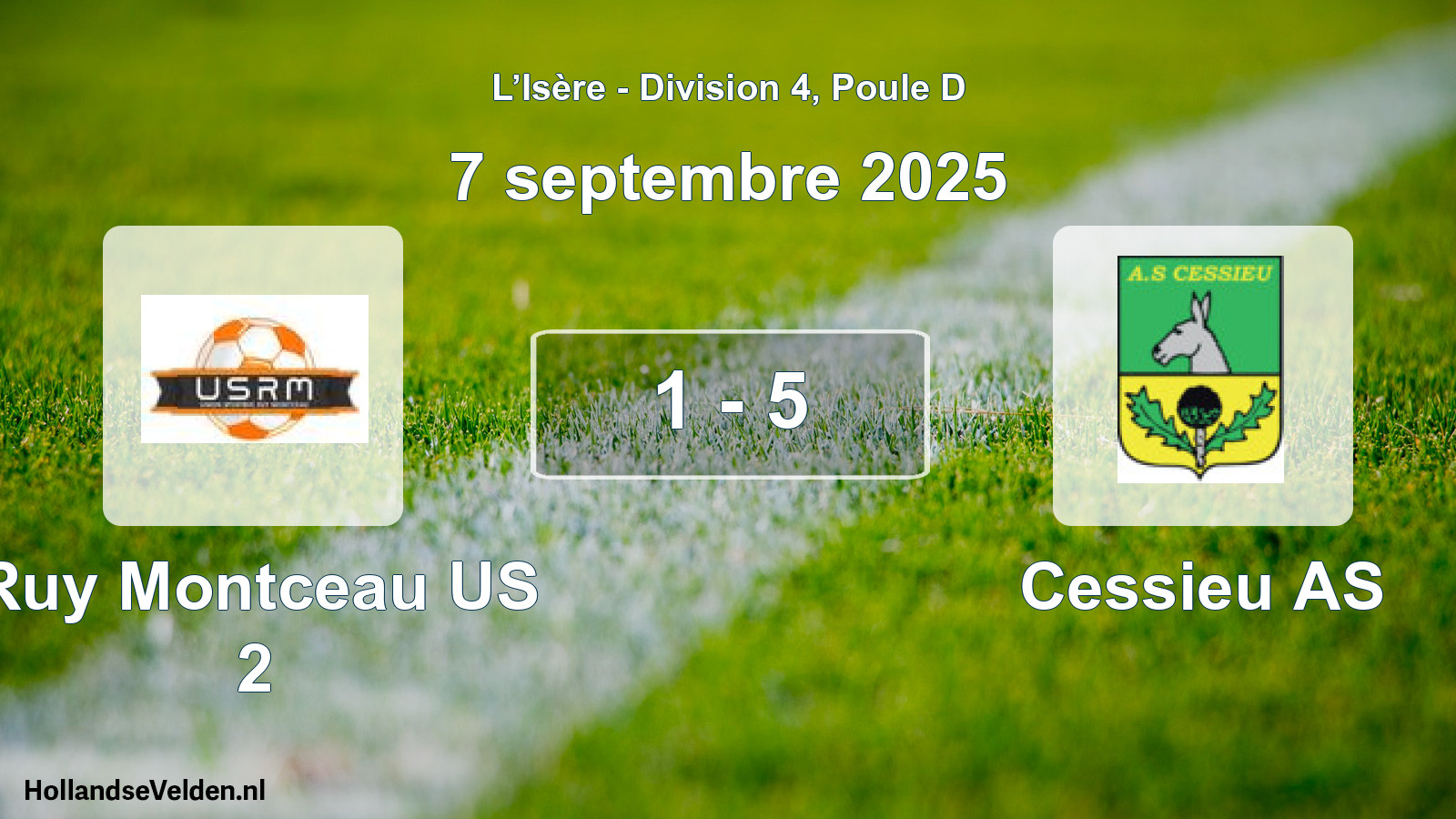 Match joué: Ruy Montceau US 2 - Cessieu AS 1 - 5 (7 septembre 2025)