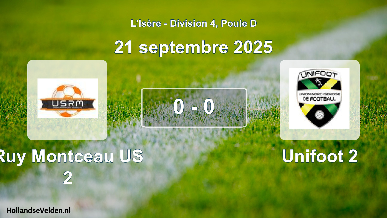 Match joué: Ruy Montceau US 2 - Unifoot 2 0 - 0 (21 septembre 2025)