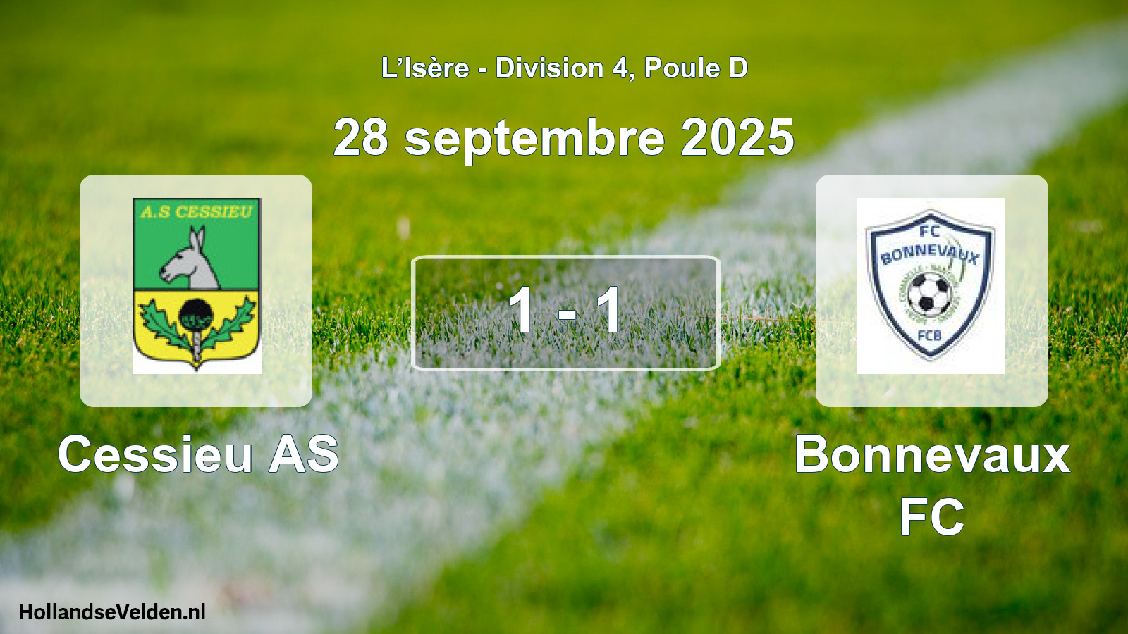 Total number of matches played: Cessieu AS - Bonnevaux FC 1 - 1 (28 September 2025)