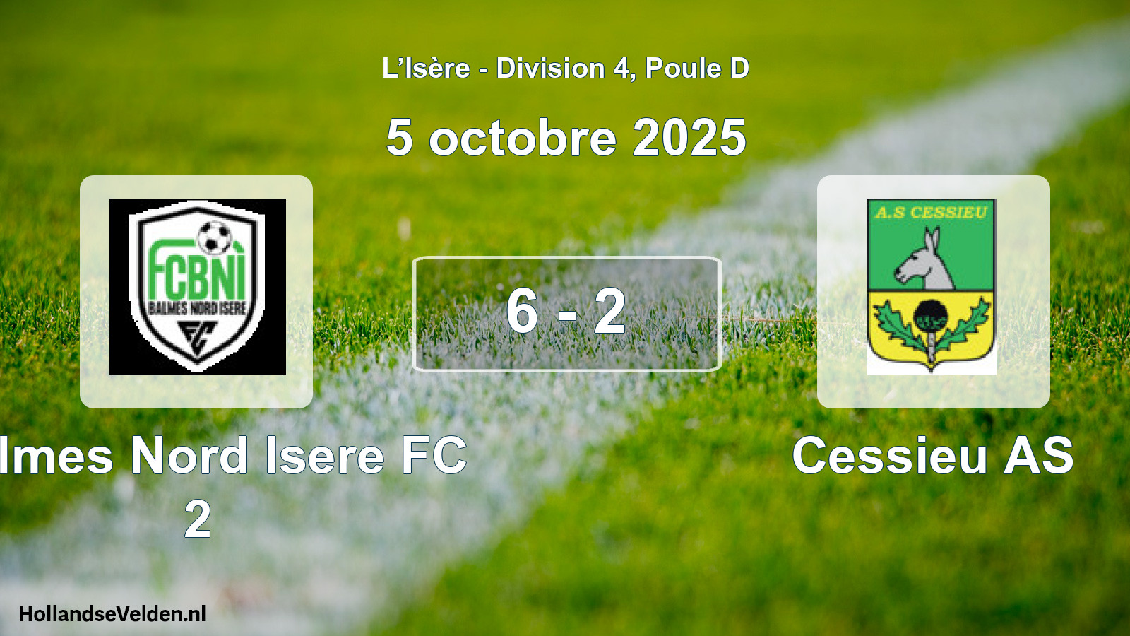Gespeelde wedstrijd: Balmes Nord Isere FC 2 - Cessieu AS 6 - 2 (5 oktober 2025)