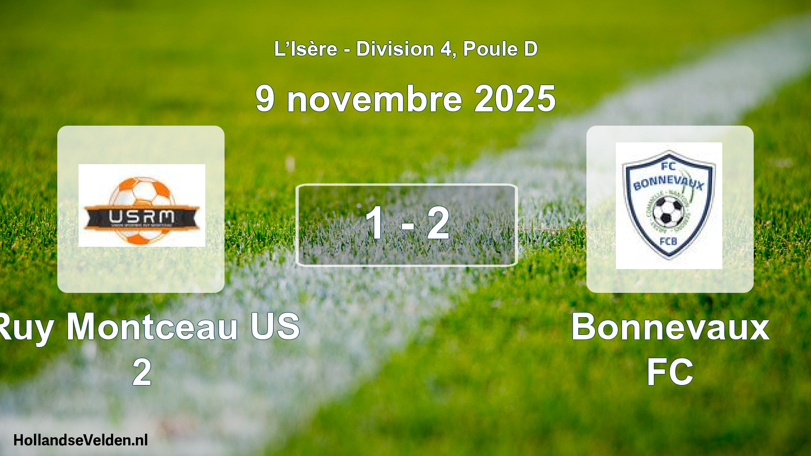 Match joué: Ruy Montceau US 2 - Bonnevaux FC 1 - 2 (9 novembre 2025)