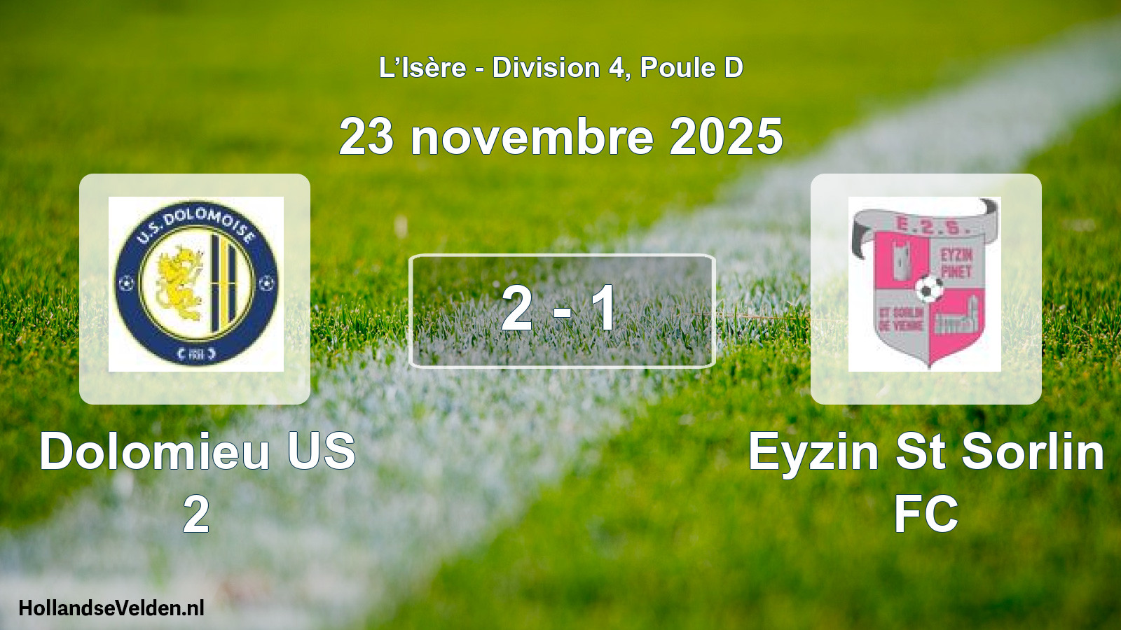 Gespeelde wedstrijd: Dolomieu US 2 - Eyzin St Sorlin FC 2 - 1 (23 november 2025)