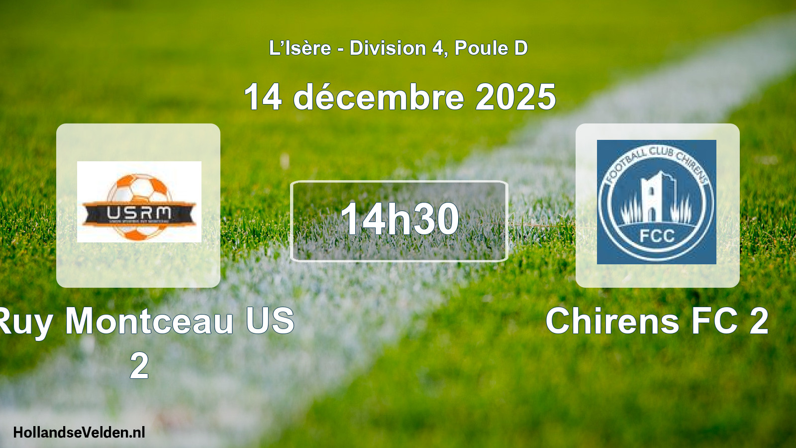 Scheduled Match: Ruy Montceau US 2 - Chirens FC 2 (14 December 2025)
