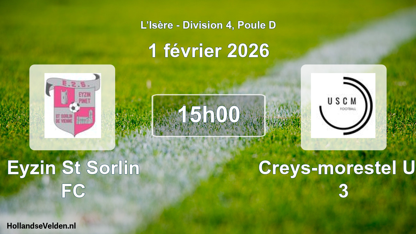Geplande wedstrijd: Eyzin St Sorlin FC - Creys-morestel US 3 (1 februari 2026)