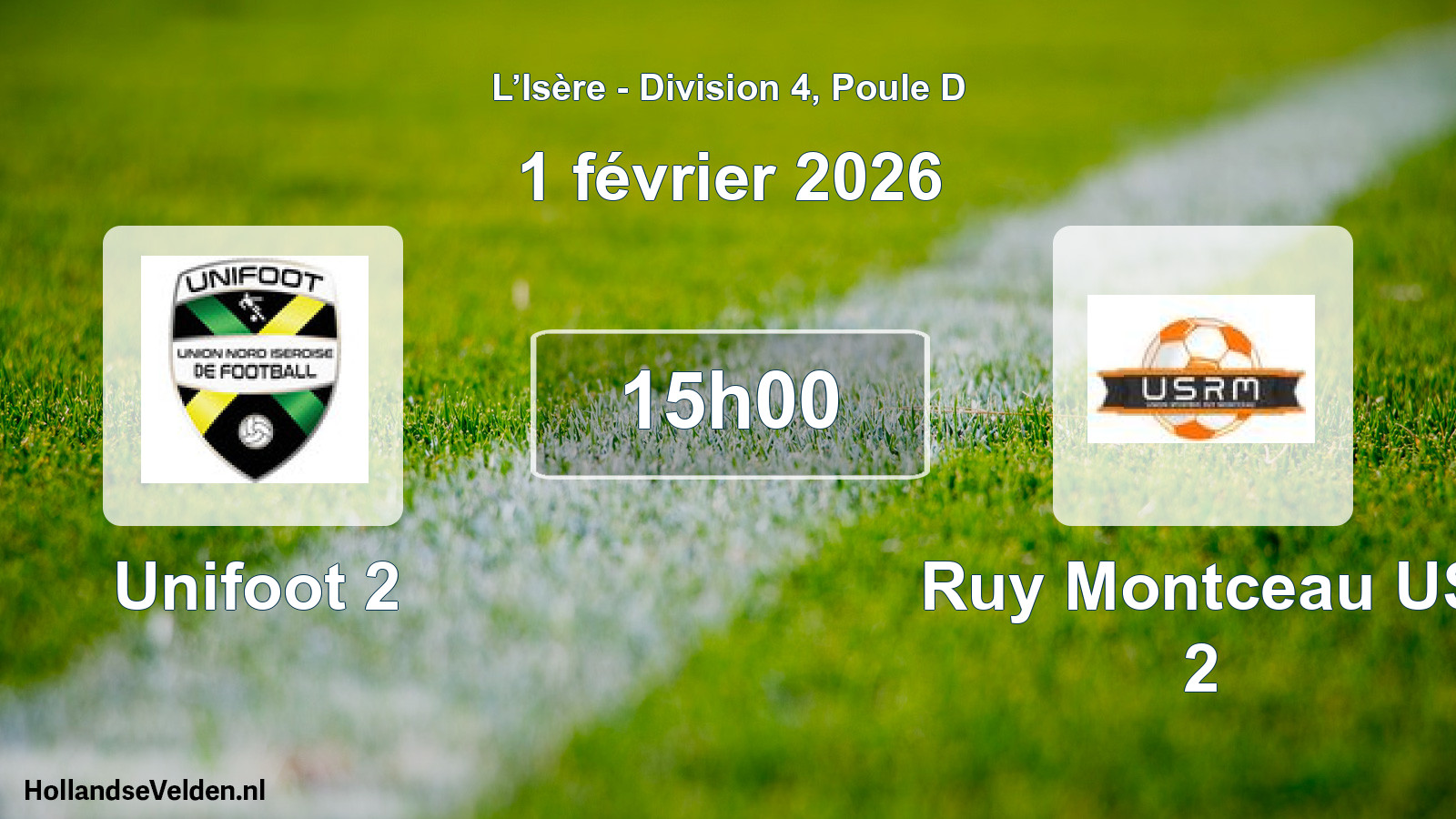 Match programmé: Unifoot 2 - Ruy Montceau US 2 (1 février 2026)