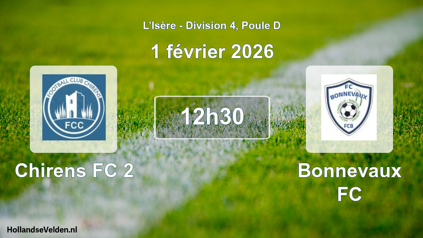 Geplande wedstrijd: Chirens FC 2 - Bonnevaux FC (1 februari 2026)