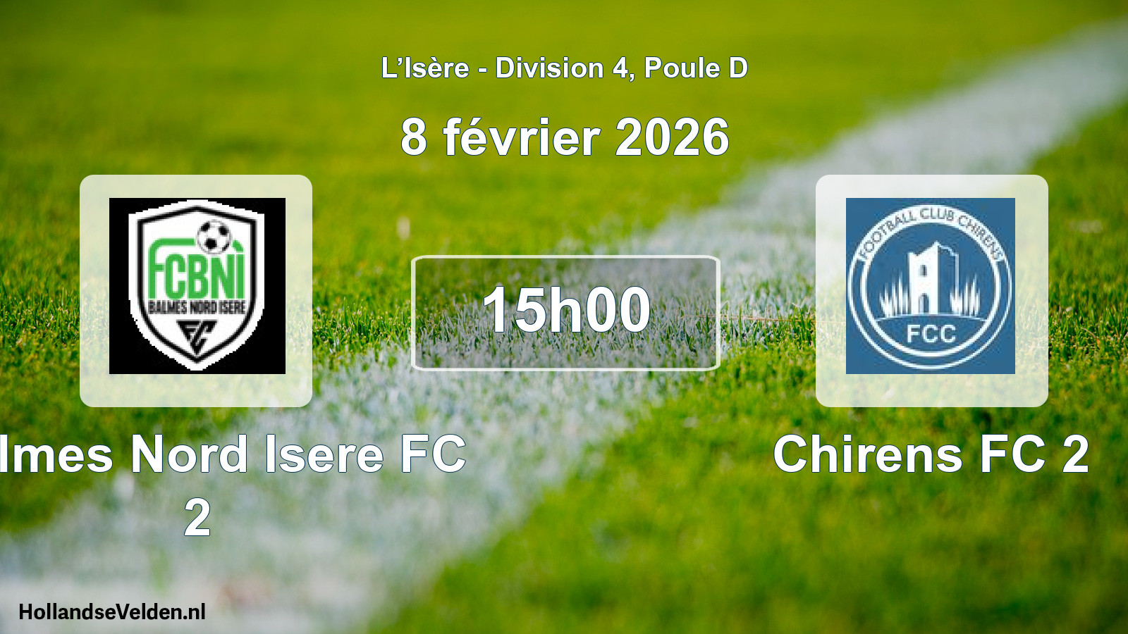 Geplande wedstrijd: Balmes Nord Isere FC 2 - Chirens FC 2 (8 februari 2026)