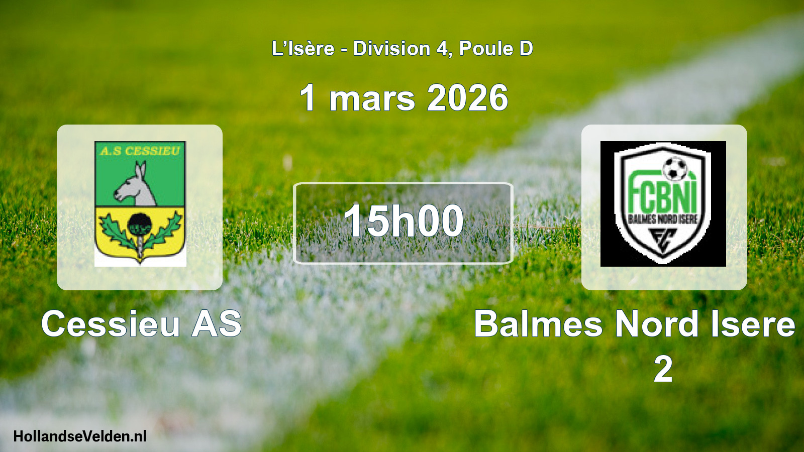 Geplande wedstrijd: Cessieu AS - Balmes Nord Isere FC 2 (1 maart 2026)