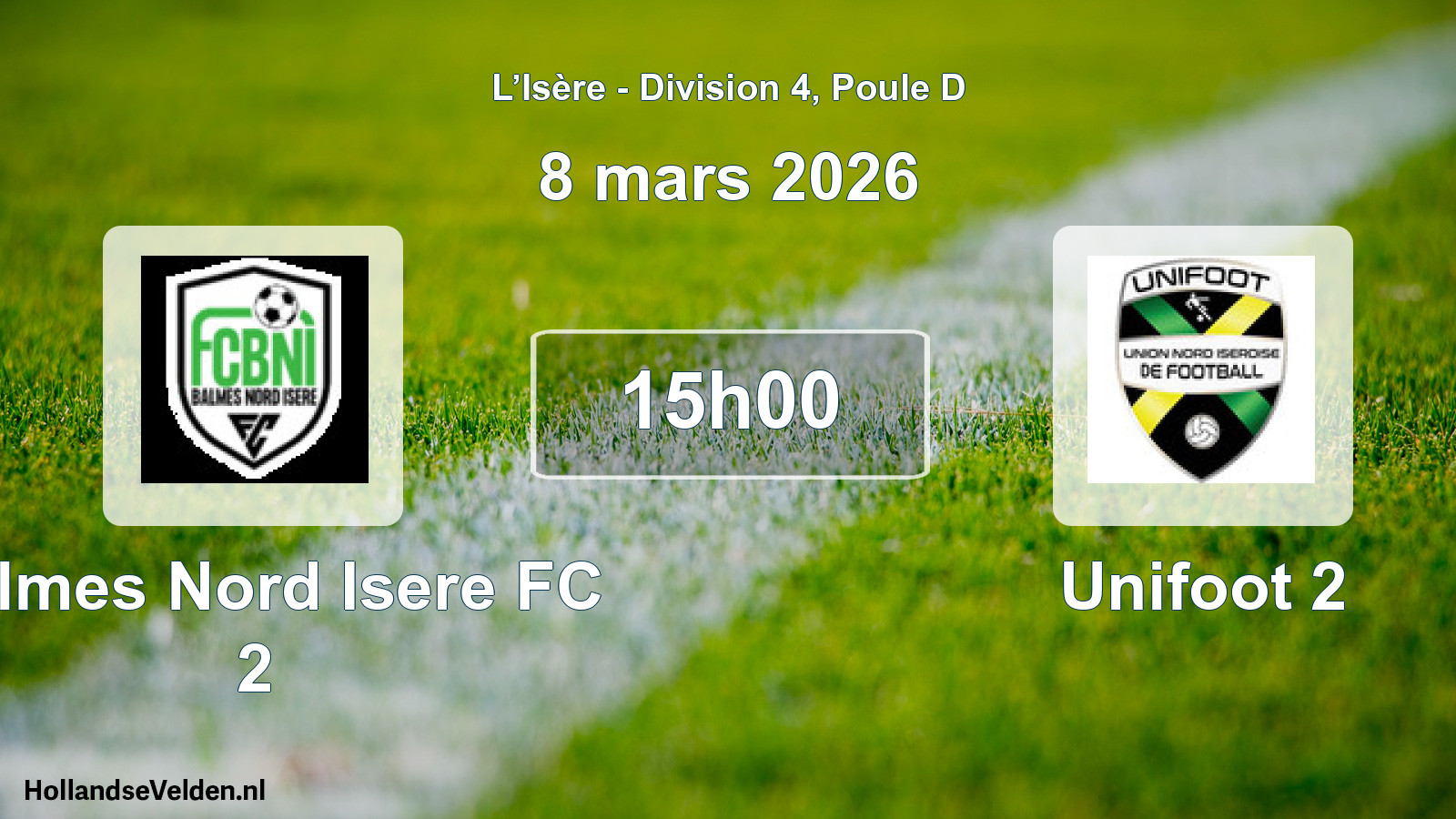 Geplande wedstrijd: Balmes Nord Isere FC 2 - Unifoot 2 (8 maart 2026)