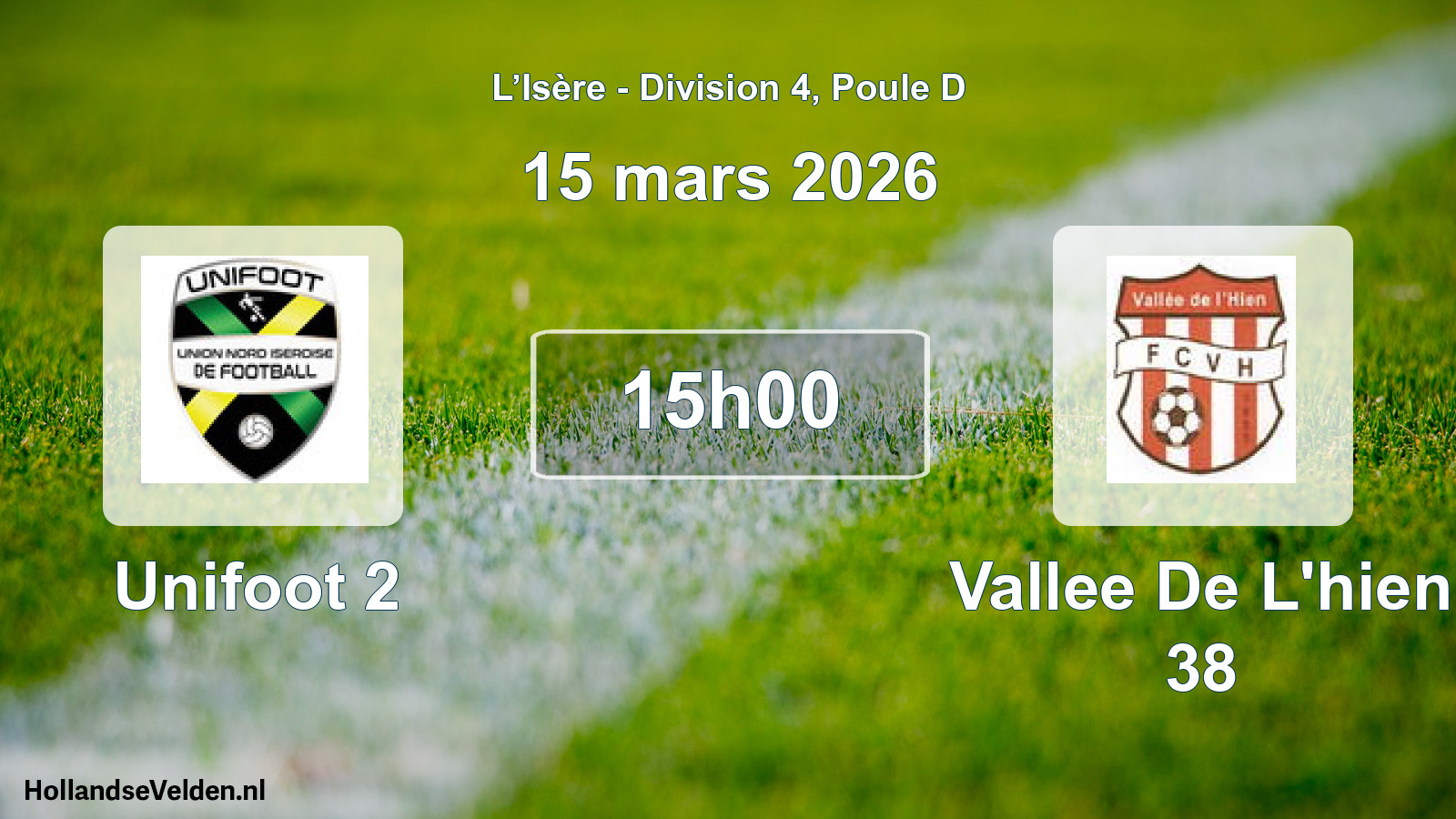 Geplande wedstrijd: Unifoot 2 - Vallee De L'hien 38 (15 maart 2026)