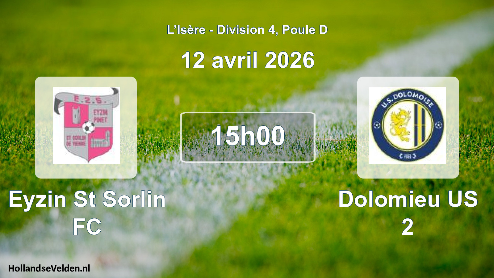 Geplande wedstrijd: Eyzin St Sorlin FC - Dolomieu US 2 (12 april 2026)