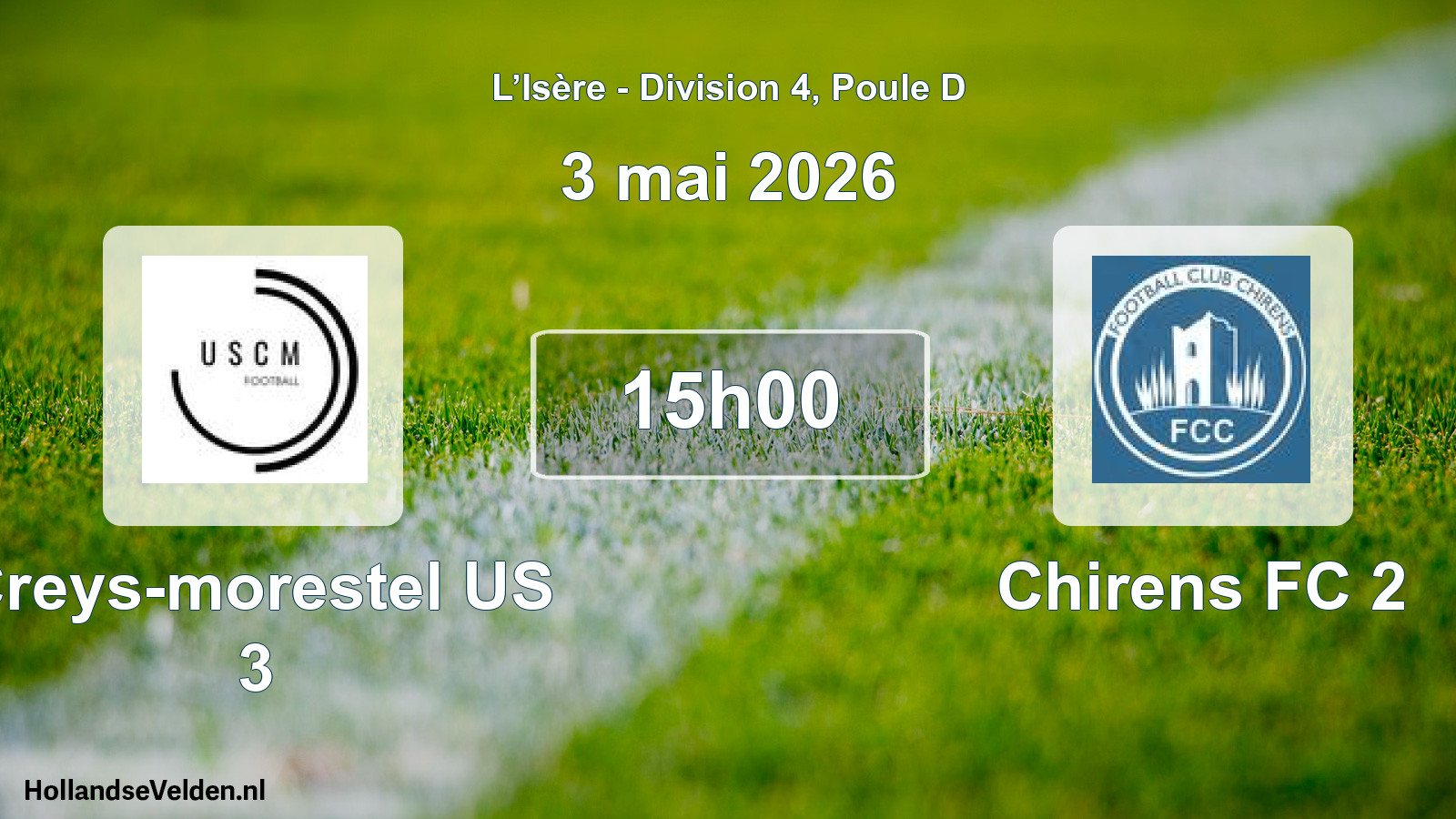 Geplande wedstrijd: Creys-morestel US 3 - Chirens FC 2 (3 mei 2026)
