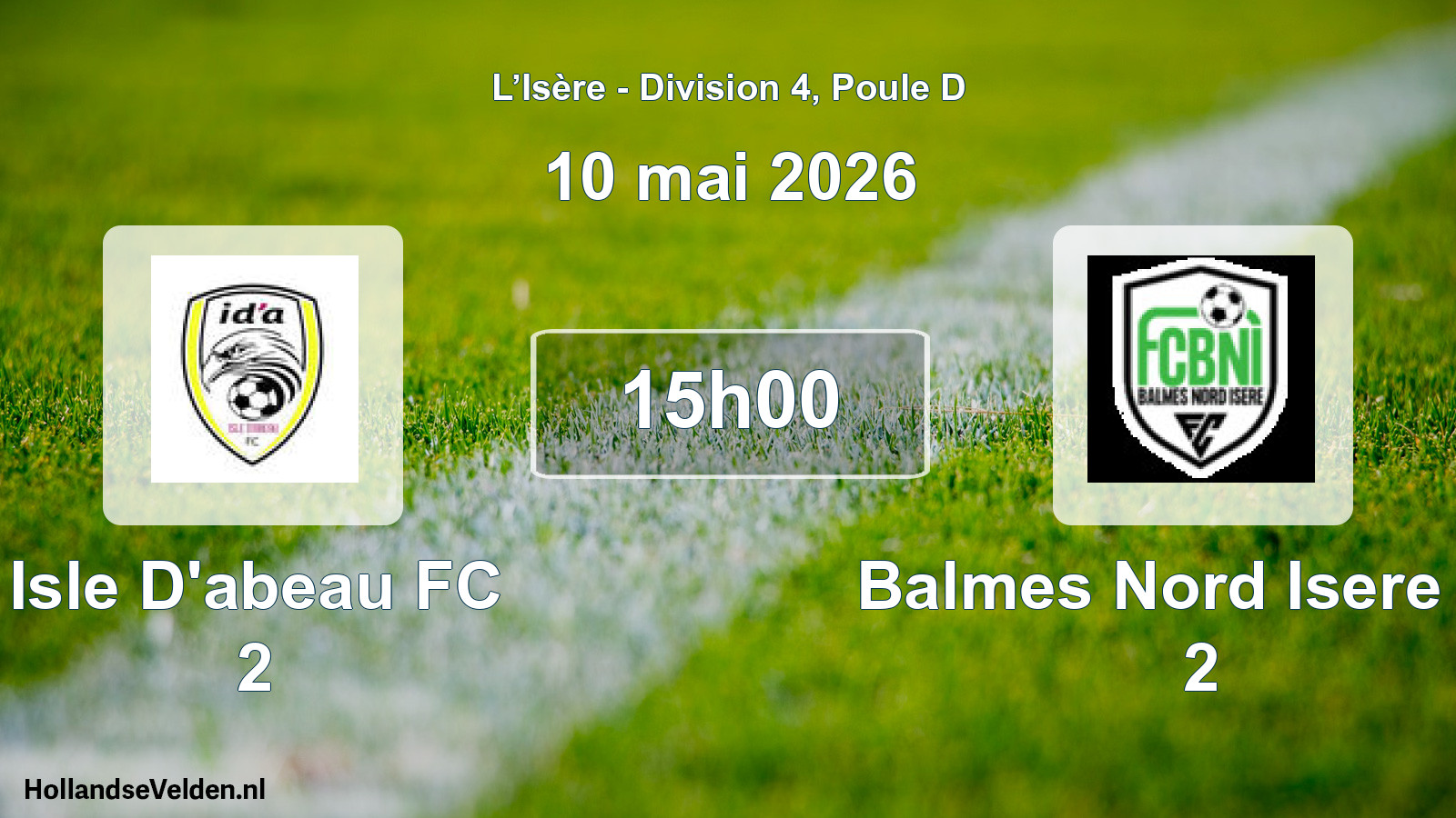 Geplande wedstrijd: Isle D'abeau FC 2 - Balmes Nord Isere FC 2 (10 mei 2026)