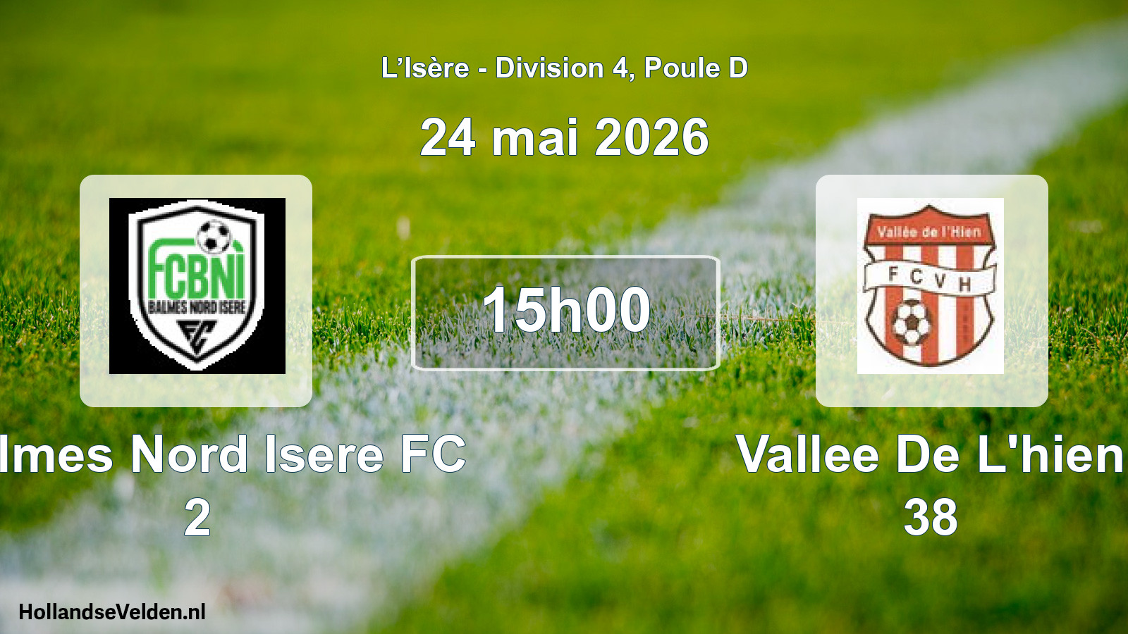 Geplande wedstrijd: Balmes Nord Isere FC 2 - Vallee De L'hien 38 (24 mei 2026)