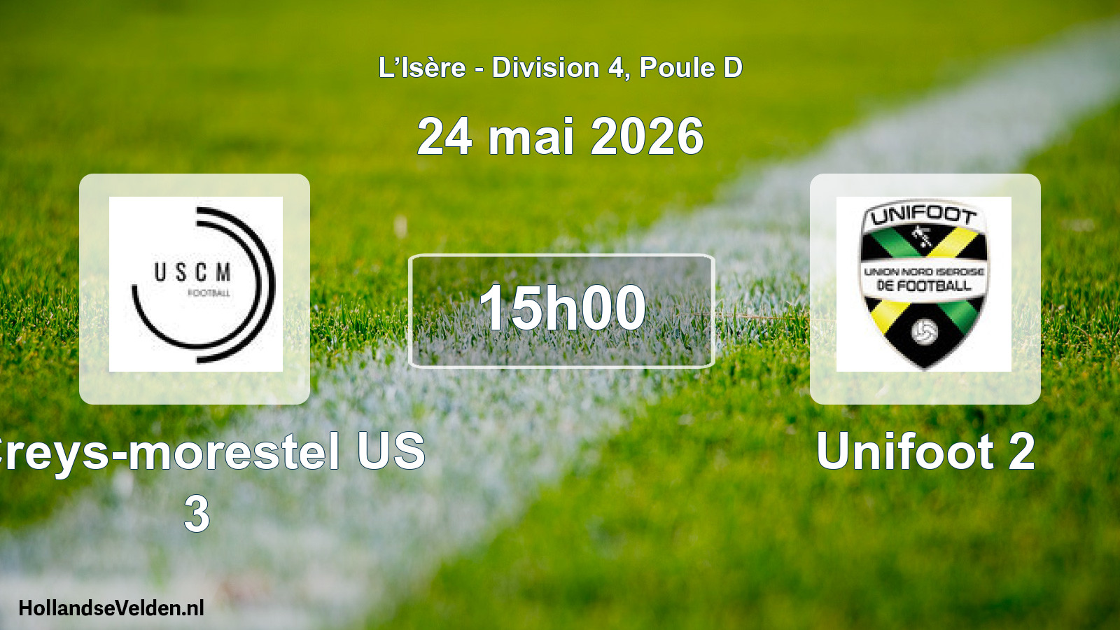 Match programmé: Creys-morestel US 3 - Unifoot 2 (24 mai 2026)