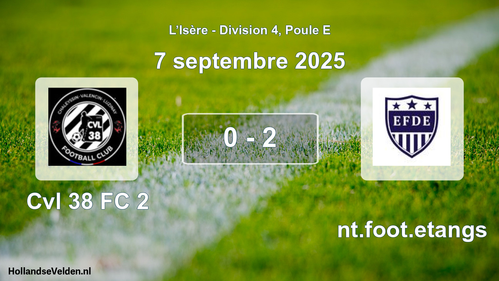 Gespeelde wedstrijd: Cvl 38 FC 2 - Ent.foot.etangs 0 - 2 (7 september 2025)
