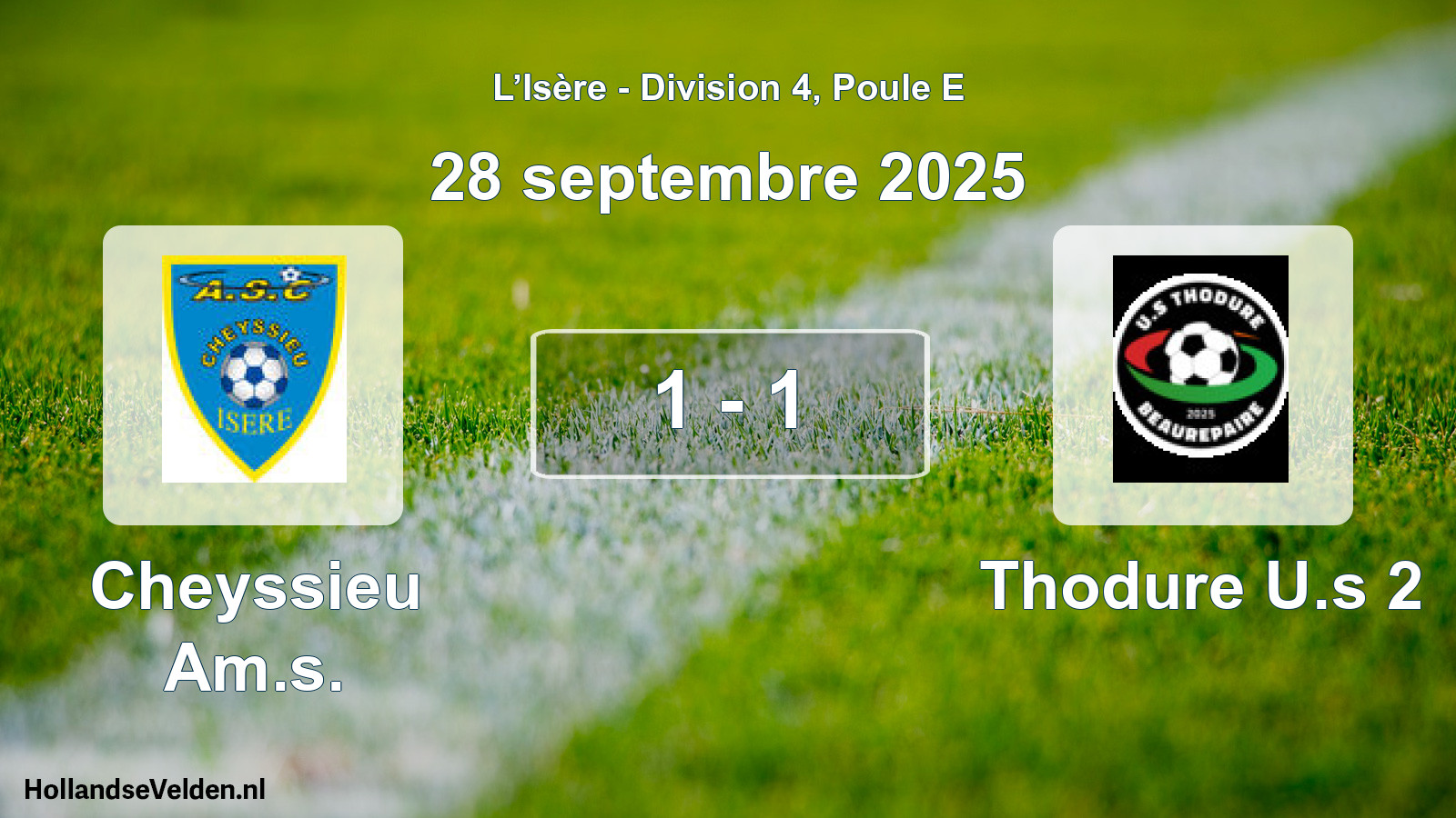 Gespeelde wedstrijd: Cheyssieu Am.s. - Thodure U.s 2 1 - 1 (28 september 2025)