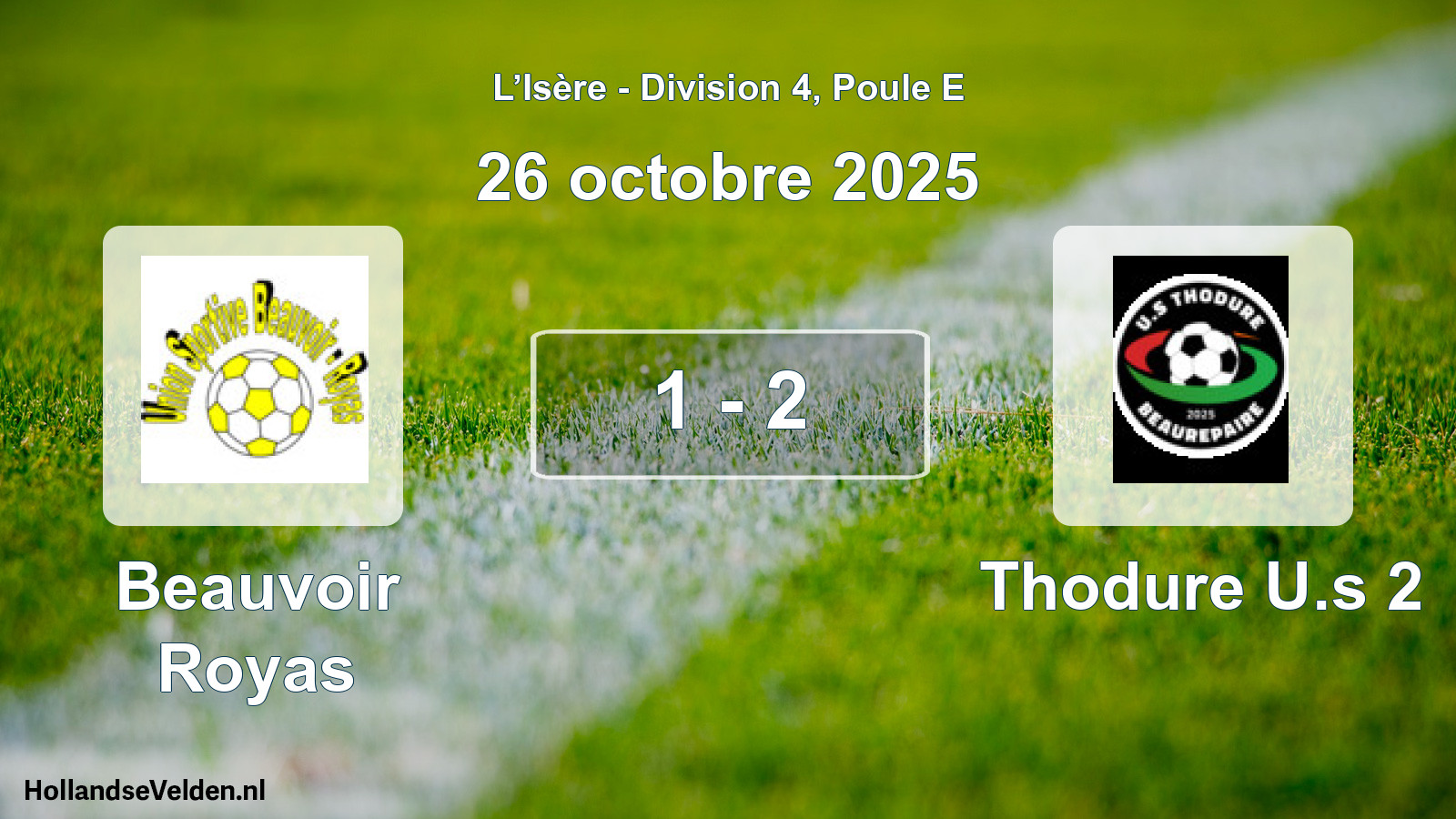 Match joué: Beauvoir Royas - Thodure U.s 2 1 - 2 (26 octobre 2025)