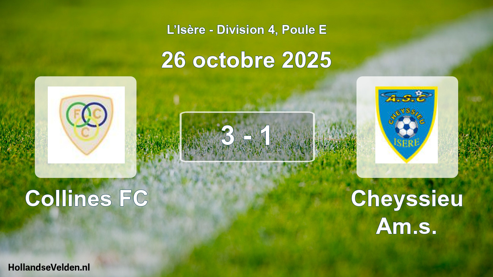 Gespeelde wedstrijd: Collines FC - Cheyssieu Am.s. 3 - 1 (26 oktober 2025)