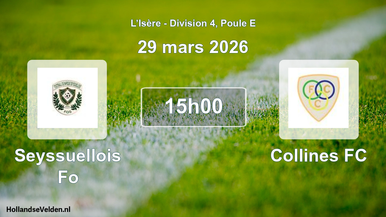 Geplande wedstrijd: Seyssuellois Fo - Collines FC (29 maart 2026)