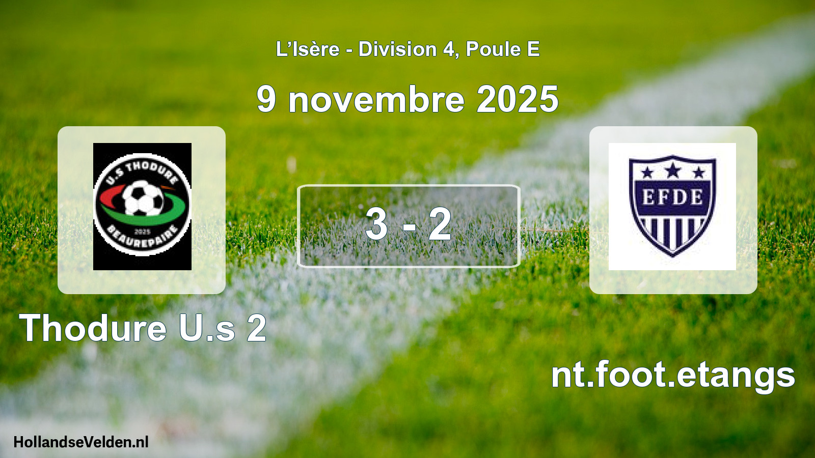 Gespeelde wedstrijd: Thodure U.s 2 - Ent.foot.etangs 3 - 2 (9 november 2025)