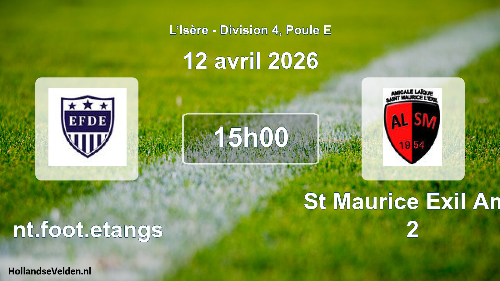 Geplande wedstrijd: Ent.foot.etangs - St Maurice Exil Am.l 2 (12 april 2026)