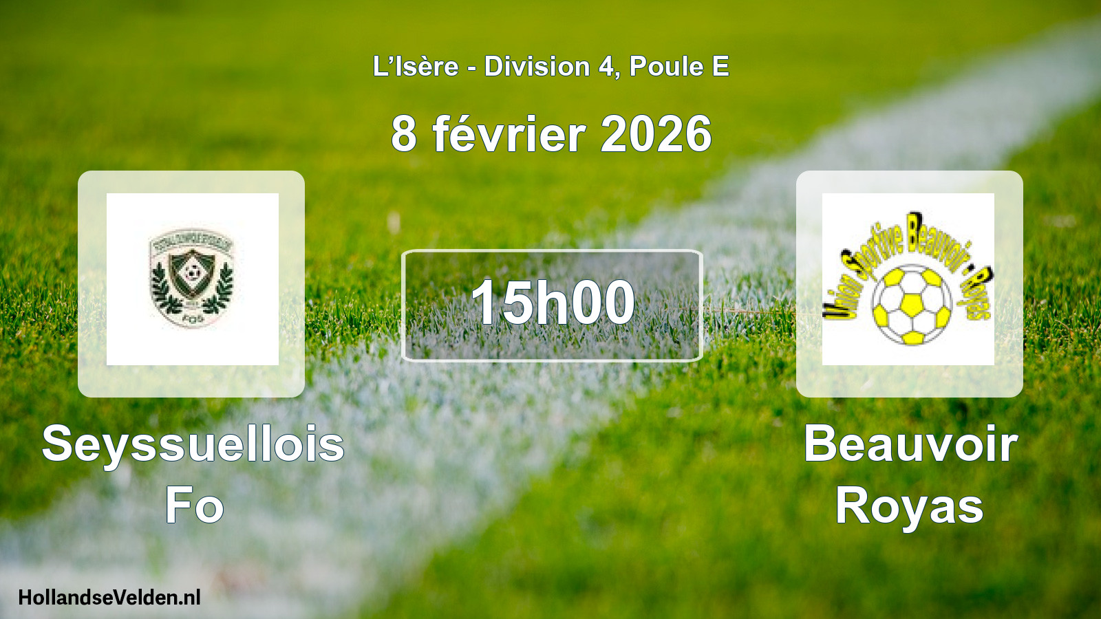 Geplande wedstrijd: Seyssuellois Fo - Beauvoir Royas (8 februari 2026)