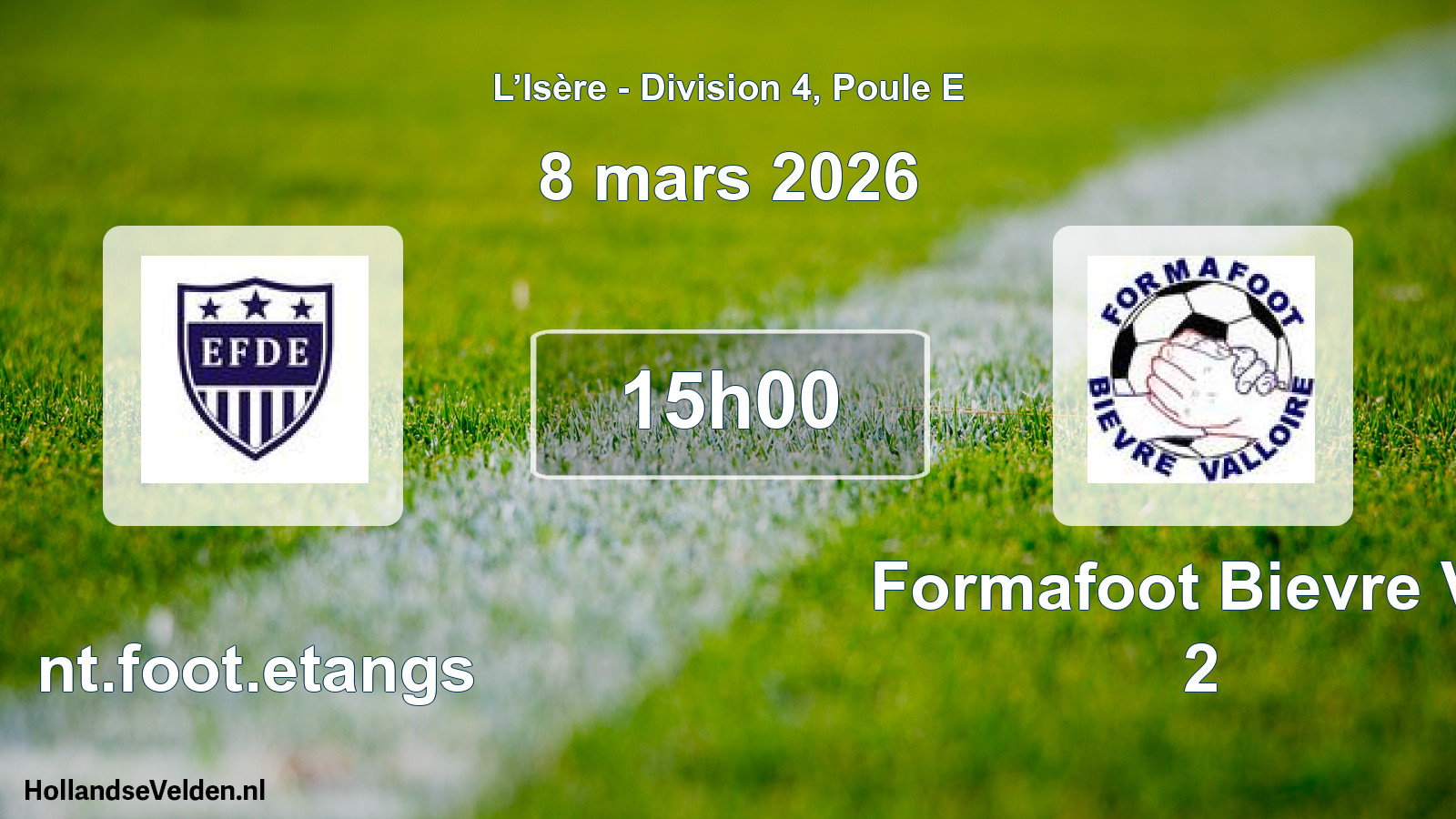 Geplande wedstrijd: Ent.foot.etangs - Formafoot Bievre Val 2 (8 maart 2026)