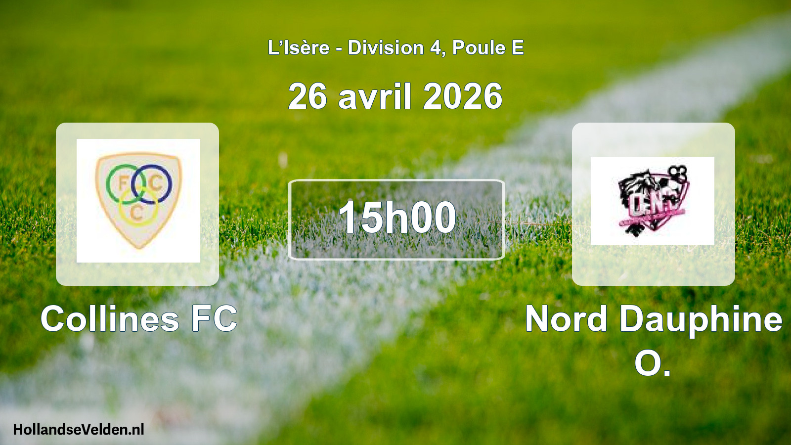 Geplande wedstrijd: Collines FC - Nord Dauphine O. (26 april 2026)